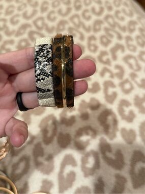Leopard & Snake Print cuff Set - Brown and Black $6 each or $8 set